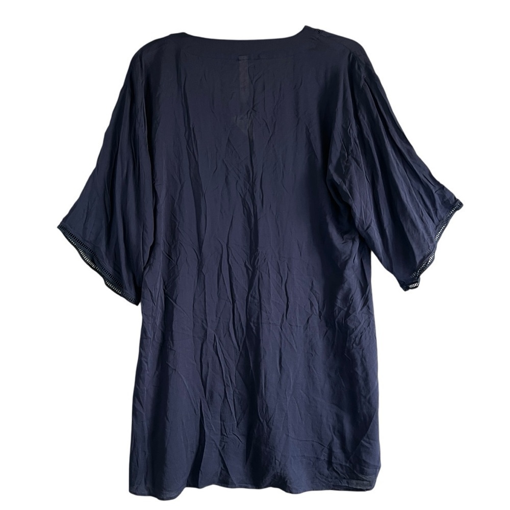 MARIE JO Claudine Swim Cover Up Kaftan Navy Blue Size Small NWT - Picture 3 of 10